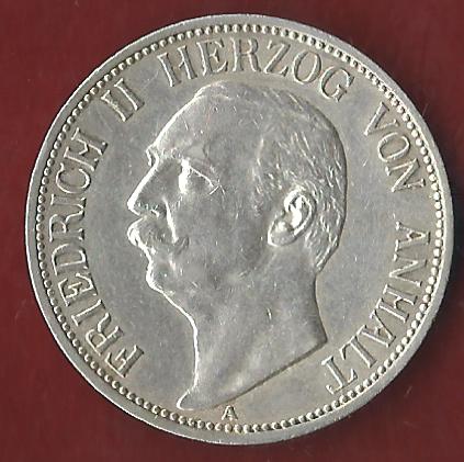  NEU 3 Mark Anhalt 1909 st R Koblenzer Münzen Studio Koblenz Frank Maurer AH883   