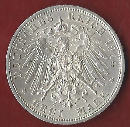  NEU 3 Mark Anhalt 1914 st R Koblenzer Münzen Studio Koblenz Frank Maurer AH885   