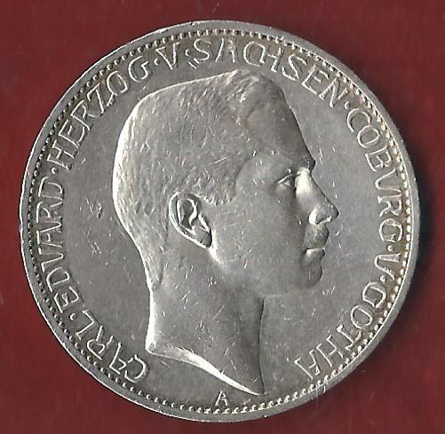  NEU 5 Mark Sachsen Coburg Gotha 1907 vz Koblenzer Münzen Studio Koblenz Frank Maurer AH888   