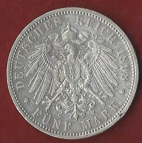  NEU 5 Mark Hessen 1898 vz R Koblenzer Münzen Studio Koblenz Frank Maurer AH892   
