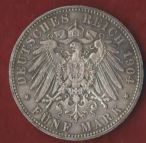  NEU 5 Mark Hessen 1904 st R Koblenzer Münzen Studio Koblenz Frank Maurer AH893   