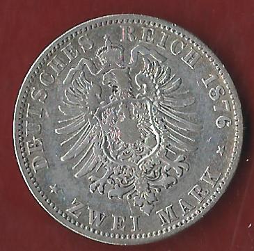  NEU 2 Mark Mecklenburg Schwerin 1876  ss- R Koblenzer Münzen Studio Koblenz Frank Maurer AH899   