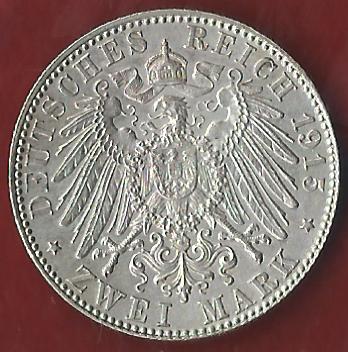  NEU 2 Mark Sachsen Meiningen 1915 st R Koblenzer Münzen Studio Koblenz Frank Maurer AH911   