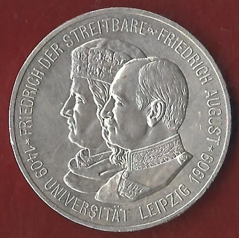  NEU 5 Mark Sachsen UNI Leipzig ST R Koblenzer Münzen Studio Koblenz Frank Maurer AH921   