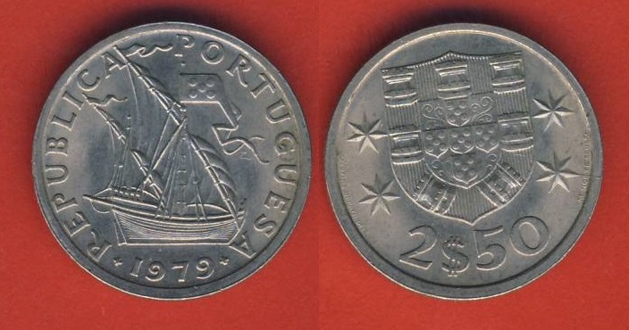  Portugal 2 1/2  Escudos 1979   