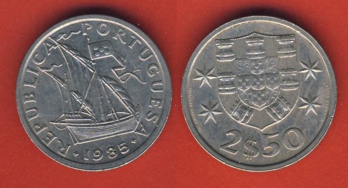 Portugal 2 1/2  Escudos 1985   