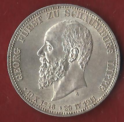  NEU 3 Mark Schaumburg Lippe 1911 st Koblenzer Münzen Studio Koblenz Frank Maurer AH939   