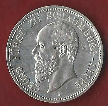  NEU 2 Mark Schaumburg Lippe 1898 st Koblenzer Münzen Studio Koblenz Frank Maurer AH931   