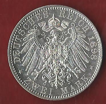  NEU 2 Mark Schaumburg Lippe 1898 st Koblenzer Münzen Studio Koblenz Frank Maurer AH931   