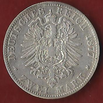  NEU 2 Mark Reuss ältere Linie 1877 ss R  Koblenzer Münzen Studio Koblenz Frank Maurer AH933   