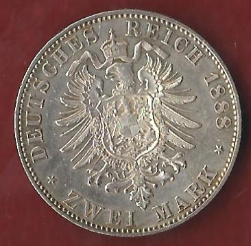  NEU 2 Mark Preussen 1888 vz-st RRR  Koblenzer Münzen Studio Koblenz Frank Maurer AH938   