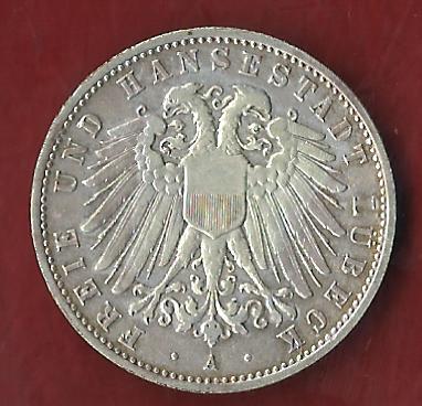  NEU 2 Mark LÜBECK 1907 vz  Koblenzer Münzen Studio Koblenz Frank Maurer AH942   
