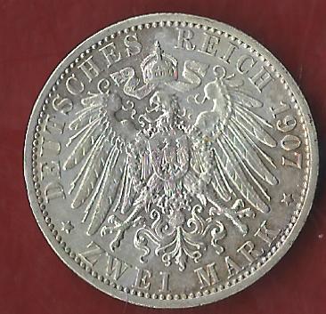  NEU 2 Mark LÜBECK 1907 vz  Koblenzer Münzen Studio Koblenz Frank Maurer AH942   