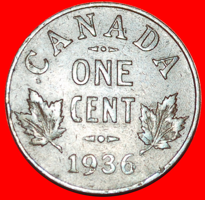 Ⰶ MIT INDIEN (1920-1936): KANADA ★ 1 CENT 1936! GEORG V. (1911-1936) ★ OHNE VORBEHALT!