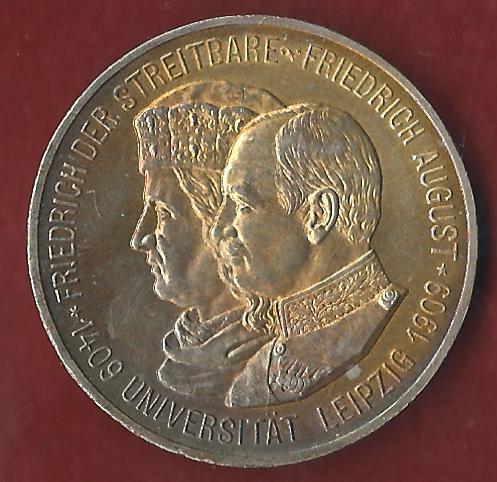  NEU 5 Mark Uni Leipzig 1909 st-  Koblenzer Münzen Studio Koblenz Frank Maurer AH944   