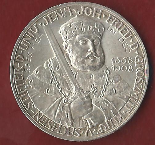  NEU 5 Mark Uni Jena 1908 st-  Koblenzer Münzen Studio Koblenz Frank Maurer AH945   