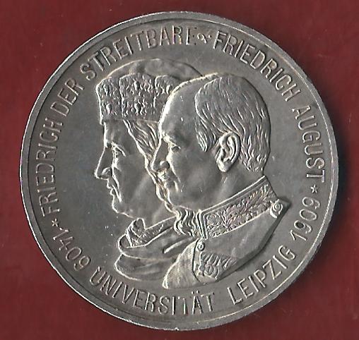  NEU 5 Mark Uni Leipzig 1909 st  Koblenzer Münzen Studio Koblenz Frank Maurer AH947   