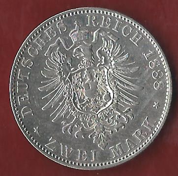  NEU 2 Mark Preussen 1888 ss-vz  Koblenzer Münzen Studio Koblenz Frank Maurer AH948   