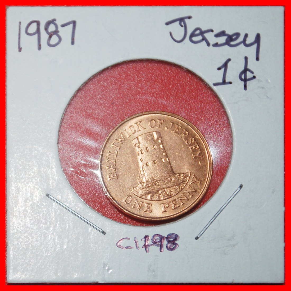 Ⰶ GREAT BRITAIN (1983-1992):JERSEY★1 PENNY 1987 TOWER★ELIZABETH II 1953-2022★LOW START ★ NO RESERVE!