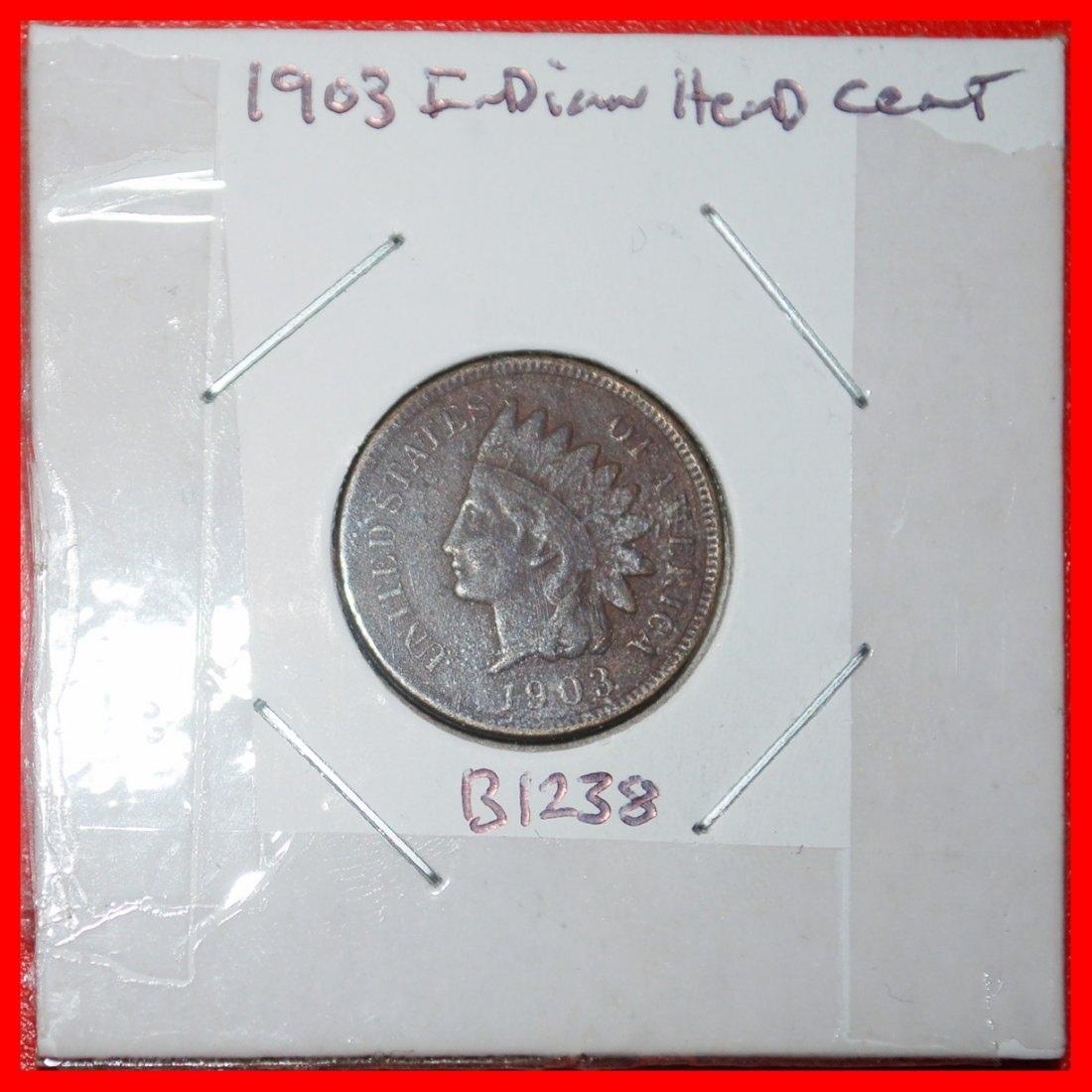  Ⰶ INDIAN HEAD (1864-1909): USA ★ 1 CENT 1903! IN HOLDER!★LOW START ★ NO RESERVE!   