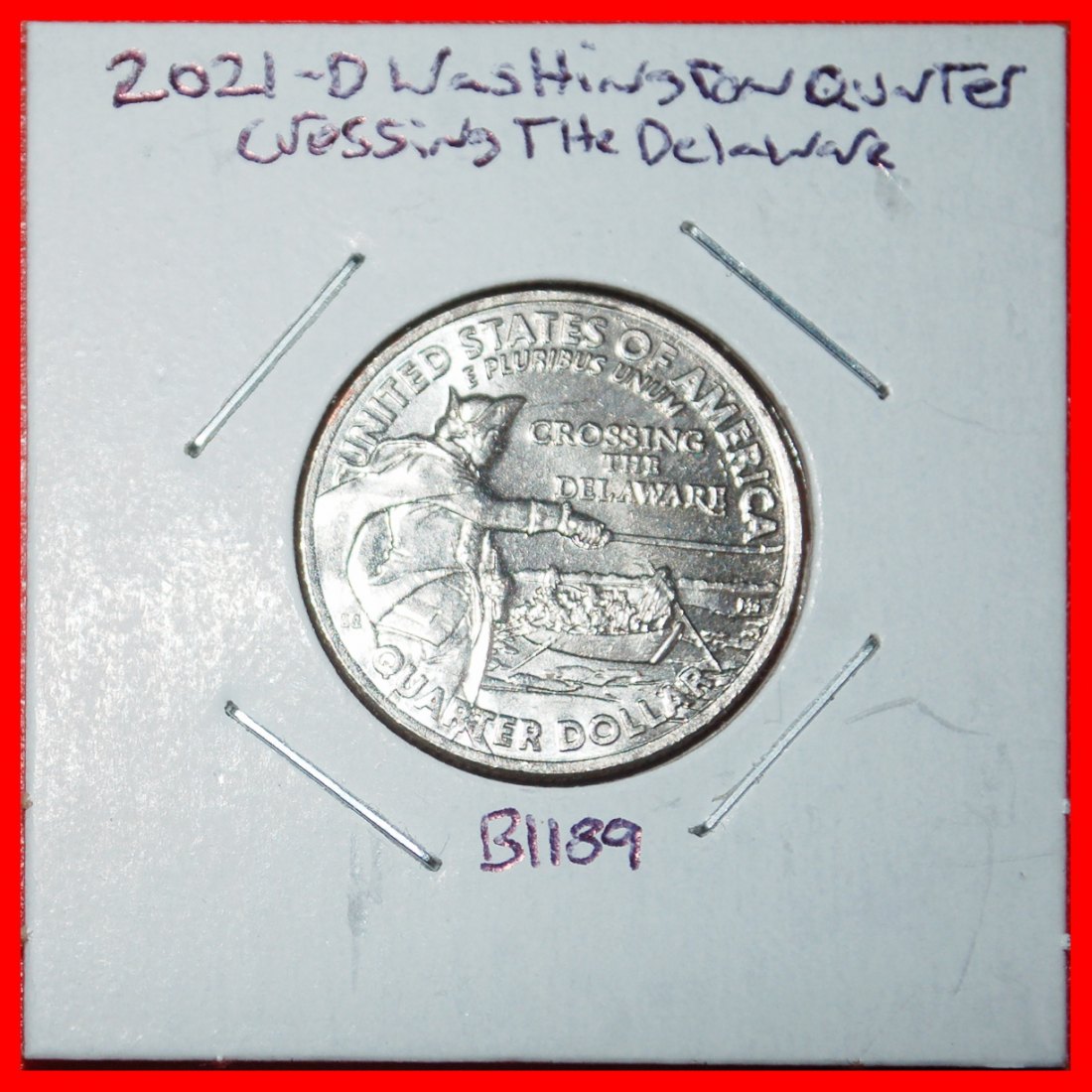 Ⰶ SHIFF: USA ★ 1/4 DOLLAR 2021D STG STEMPELGLANZ! WASHINGTON (1789-1797) IN PACKUNG!★OHNE VORBEHALT!