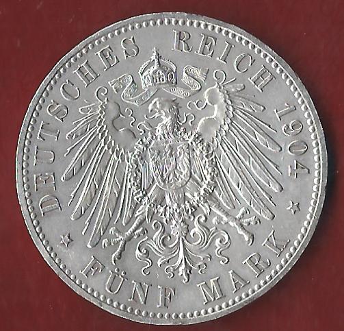  NEU 5 Mark Hessen 1904 st- Koblenzer Münzen Studio Koblenz Frank Maurer AH951   