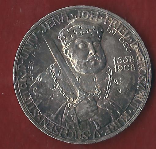  NEU 5 Mark Uni Jena 1908 st-  Koblenzer Münzen Studio Koblenz Frank Maurer AH953   