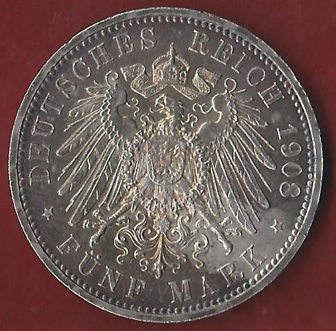  NEU 5 Mark Uni Jena 1908 st-  Koblenzer Münzen Studio Koblenz Frank Maurer AH953   