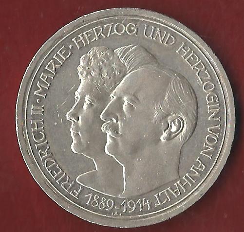  NEU 5 Mark Anhalt 1914 st  Koblenzer Münzen Studio Koblenz Frank Maurer AH954   