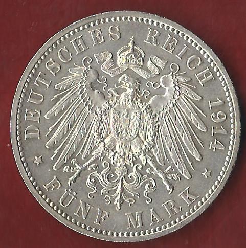 NEU 5 Mark Anhalt 1914 st  Koblenzer Münzen Studio Koblenz Frank Maurer AH954   