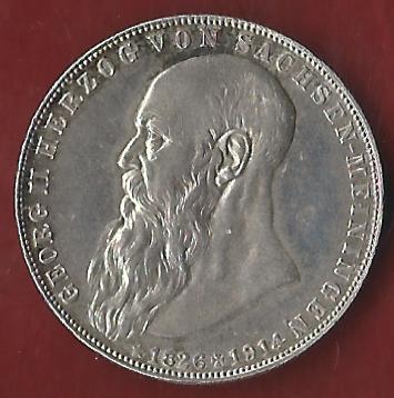  NEU 2 Mark Sachsen Meinigen 1915 vz-st Koblenzer Münzen Studio Koblenz Frank Maurer AH960   