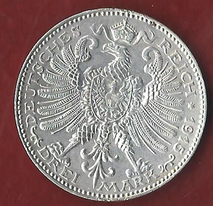  NEU 3 Mark Sachsen Weimar Eisenach 1915 st- Koblenzer Münzen Studio Koblenz Frank Maurer AH962   