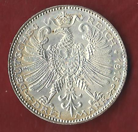  NEU 3 Mark Sachsen Weimar Eisenach 1915 st- Koblenzer Münzen Studio Koblenz Frank Maurer AH963   