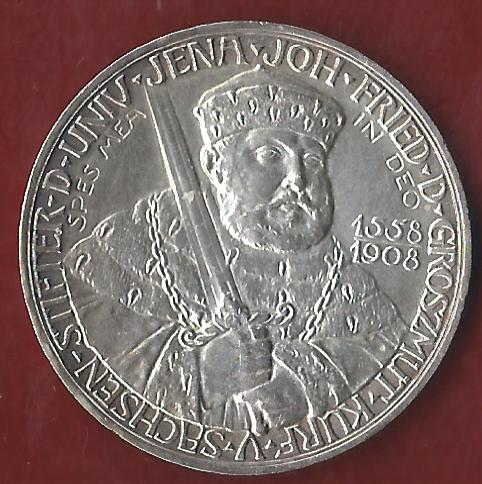  NEU 5 Mark Uni Jena 1908  st Koblenzer Münzen Studio Koblenz Frank Maurer AH966   