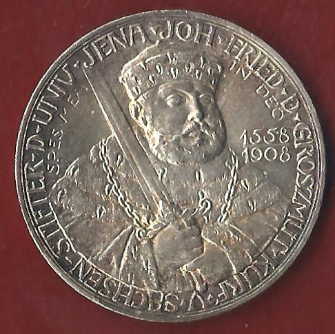  NEU 5 Mark Uni Jena 1908  st Koblenzer Münzen Studio Koblenz Frank Maurer AH967   
