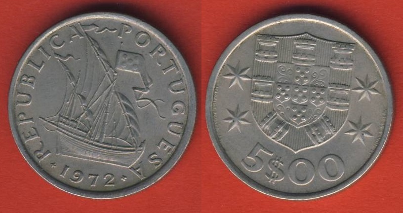  Portugal 5 Escudos 1972   