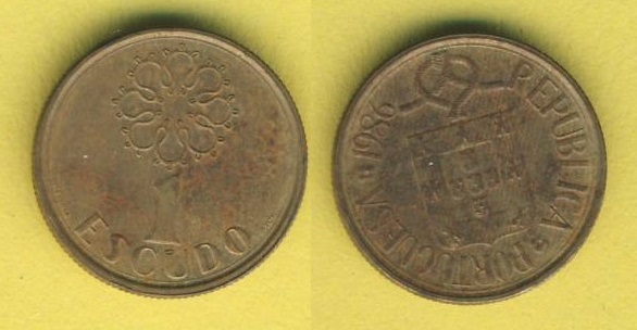  Portugal 1 Escudo 1986   