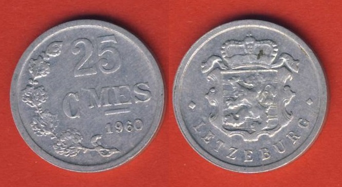  Luxemburg 25 Centimes 1960   