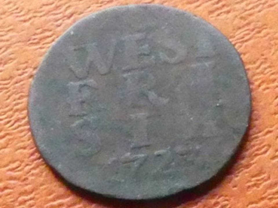  Niederlande Westfriesland („West Frisia“) Kupfermünze Duit 1723   