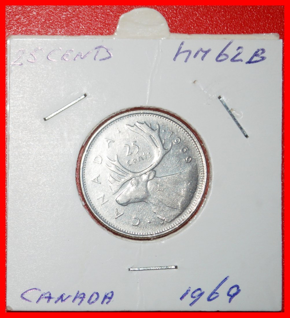  Ⰶ REN (1937-2025): KANADA★ 25 CENT 1969 STEMPEL A! ELISABETH II. (1953-2022) PACKUNG★OHNE VORBEHALT!   