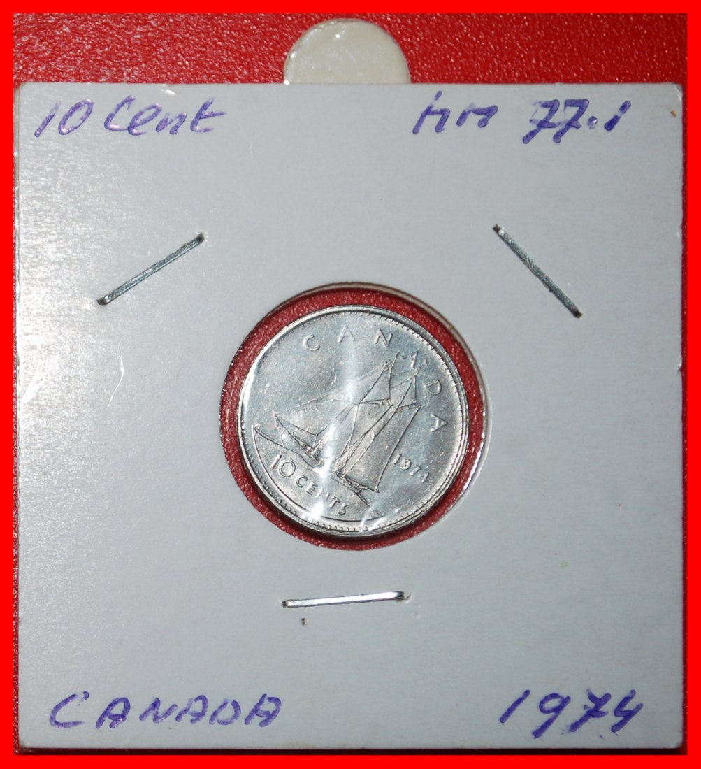 ⰆNICHT USA SCHIFF NOVA SCOTIA 1937-2025: KANADA★10 CENT 1974★ELISABETH II. 1953-2022★OHNE VORBEHALT!