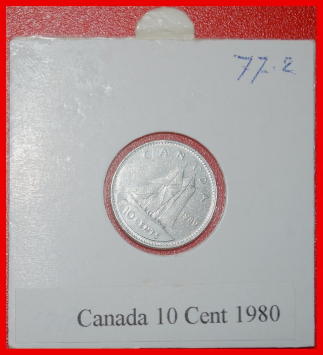 ⰆNICHT USA SCHIFF NOVA SCOTIA 1937-2025: KANADA★10 CENT 1980★ELISABETH II. 1953-2022★OHNE VORBEHALT!