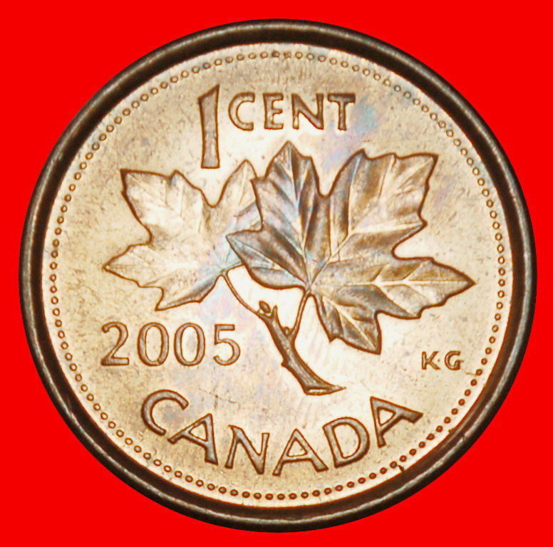 Ⰶ OHNE KRONE (2003-2006): KANADA ★ 1 CENT 2005P! ELISABETH II. (1953-2022) STG STEMP★OHNE VORBEHALT!