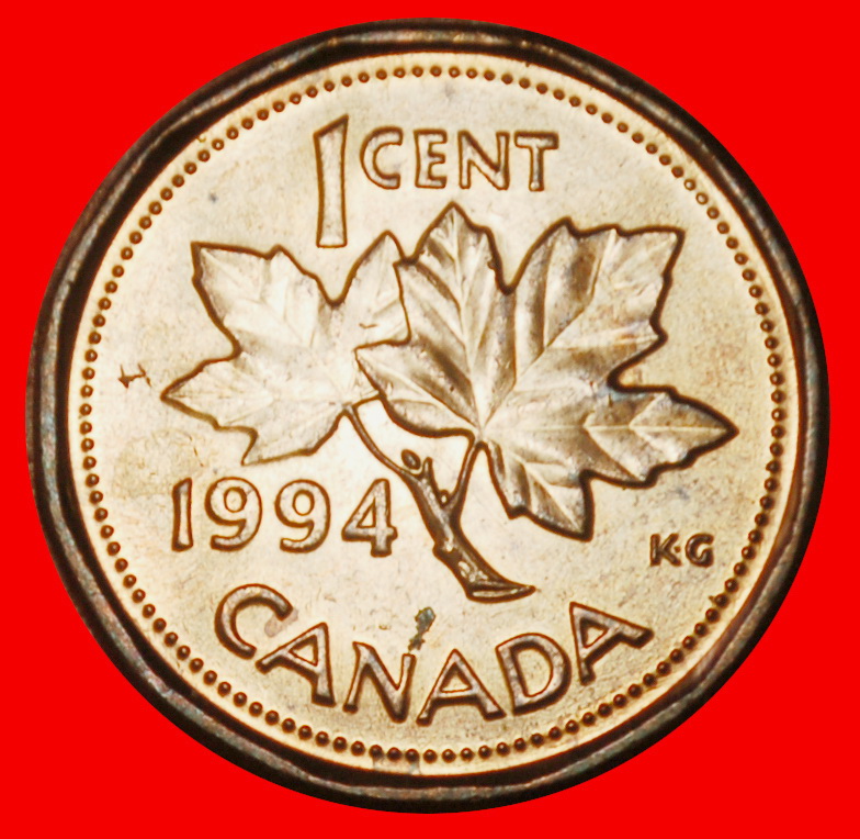 Ⰶ KRONE (1990-1996): KANADA ★1 CENT 1994! ELISABETH II. (1953-2022) STG STEMPELGLANZ★OHNE VORBEHALT!