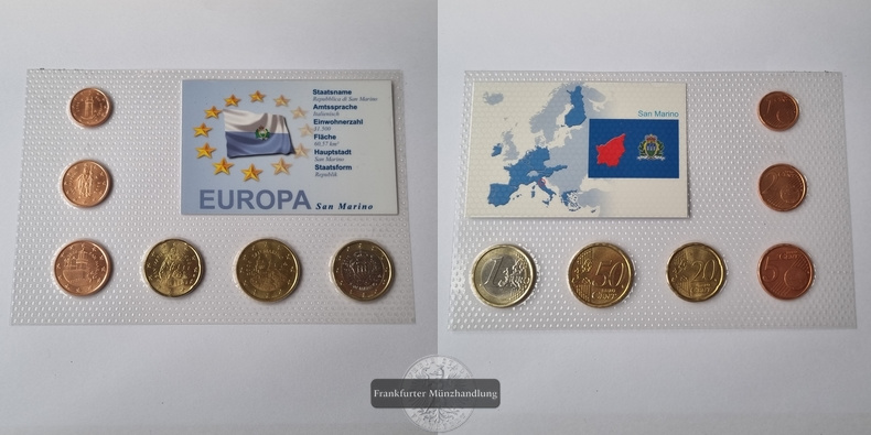  San Marino, Euro KMS (1Cent - 1 Euro) 2006 - 2010 FM-Frankfurt   