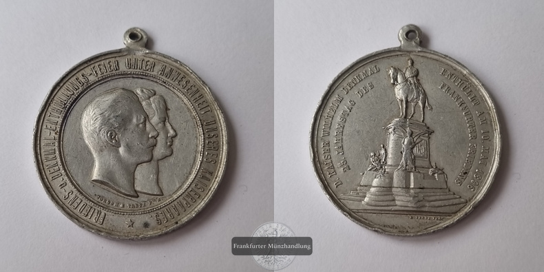  Deutschland, Frankfurt 1896 Erinnerungsmedaille 25. Jahrestag des Frankfurter Friedens FM-Frankfurt   