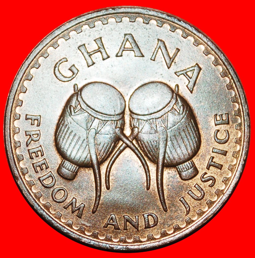  Ⰶ GREAT BRITAIN (1967-1979): GHANA ★ 1 PESEWA 1967 STAR UNC MINT LUSTRE!★LOW START ★ NO RESERVE!   