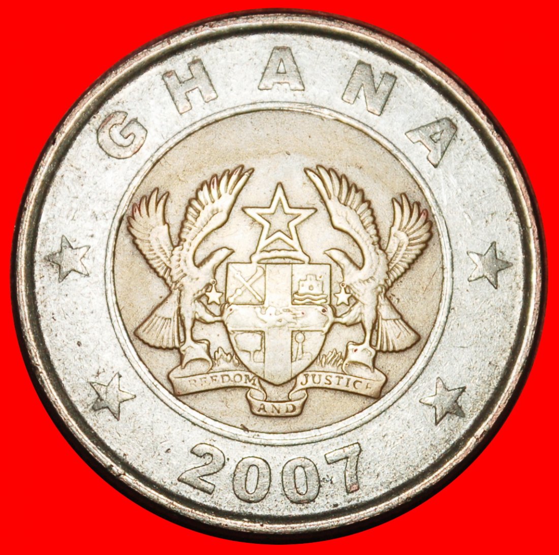  Ⰶ STAR AND SCALES: GHANA ★ 1 CEDI 2007 BI-METALLIC! ★LOW START ★ NO RESERVE!   