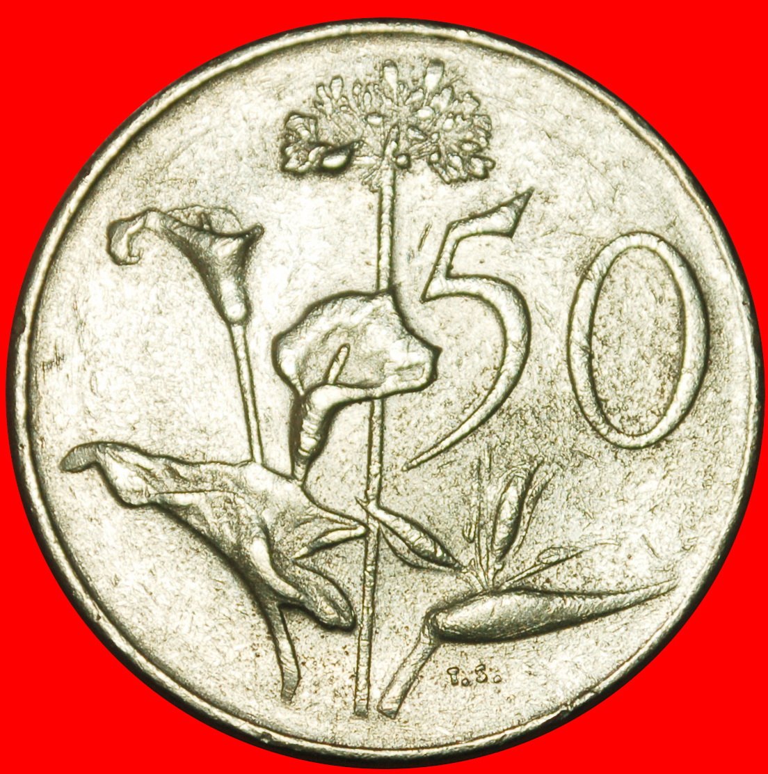 Ⰶ BLUMEN (1965-1969): SÜDAFRIKA★ 50 CENT 1966 Riebeeck (1619-1677) AFRIKAANS LEGENDE★OHNE VORBEHALT!