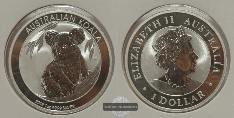  Australien - 1 Dollar 2019 Koala  FM-Frankfurt  Feinsilber: 31,1g   